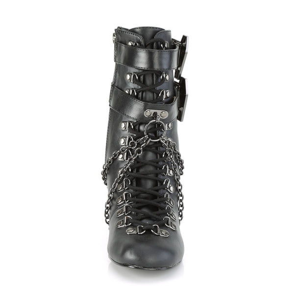 Demonia Vivika-128 Black Vegan Leather