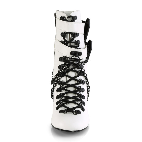 Demonia Vivika-128 White Vegan Leather