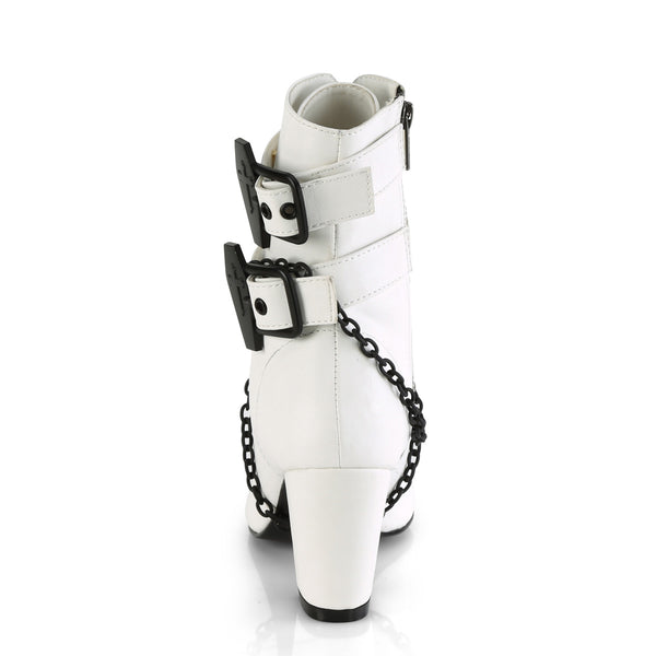Demonia Vivika-128 White Vegan Leather