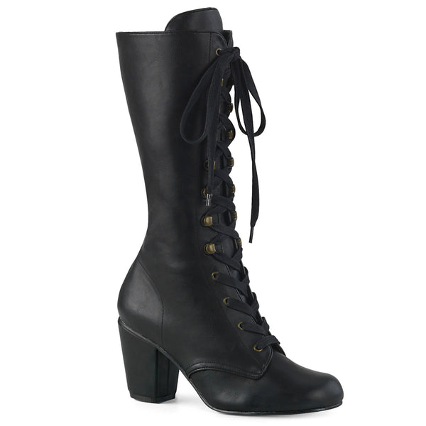 demonia Vivika-205 Black Vegan Leather