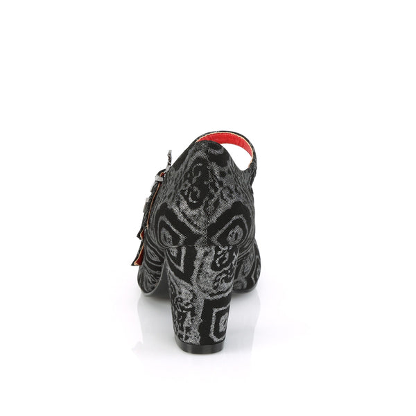 Demonia Vivika-38 Black-Silver Faux Nubuck Leather