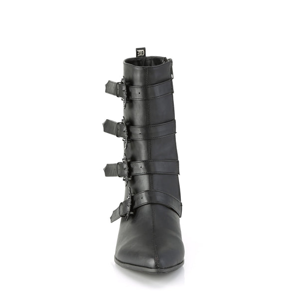Demonia Warlock-110-B Black Vegan Leather