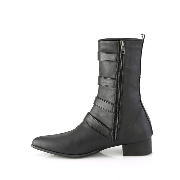 Demonia Warlock-110-B Black Vegan Leather