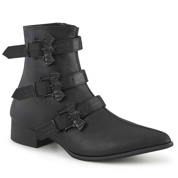 demonia Warlock-50-B Black Vegan Leather
