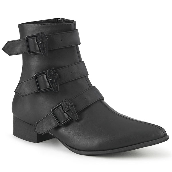 demonia Warlock-50-C Black Vegan Leather