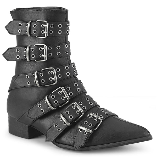 demonia Warlock-70 Black Vegan Leather