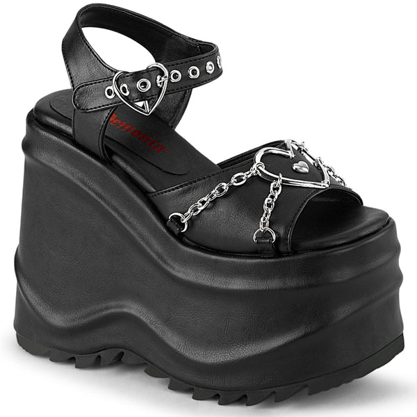 demonia Wave-09 Black Vegan Leather