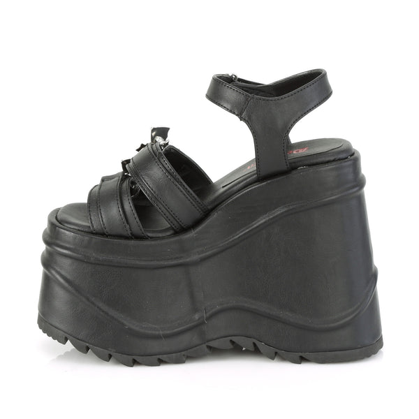 Demonia Wave-13 Black Vegan Leather