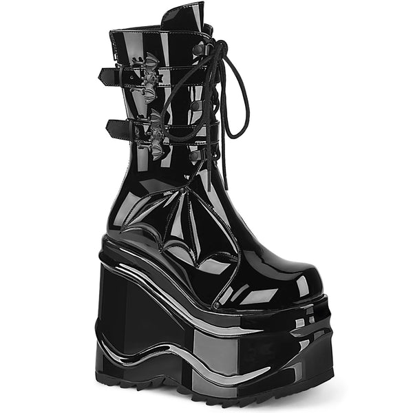 demonia Wave-150 Black Patent