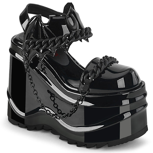 demonia Wave-20 Black Patent