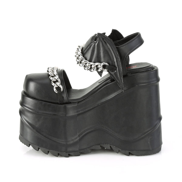 Demonia Wave-20 Black Vegan Leather
