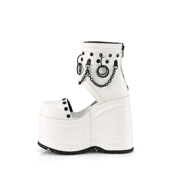 Demonia Wave-22 White Vegan Leather