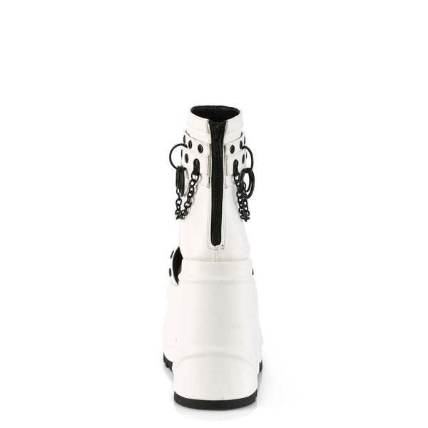 Demonia Wave-22 White Vegan Leather