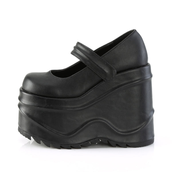 Demonia Wave-32 Black Vegan Leather