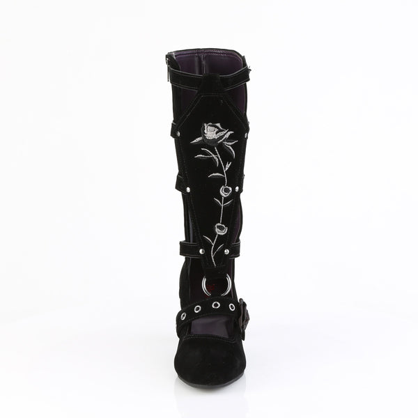 Demonia Whimsy-118 Black Vegan Suede