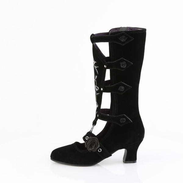 Demonia Whimsy-118 Black Vegan Suede
