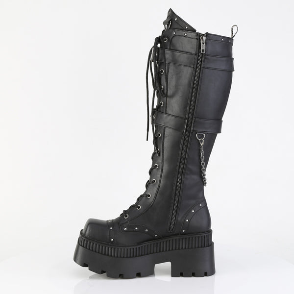 Demonia Wrath-205 Black Vegan Leather