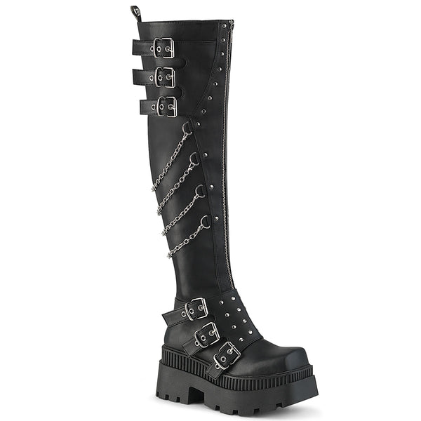 demonia Wrath-310 Black Vegan Leather