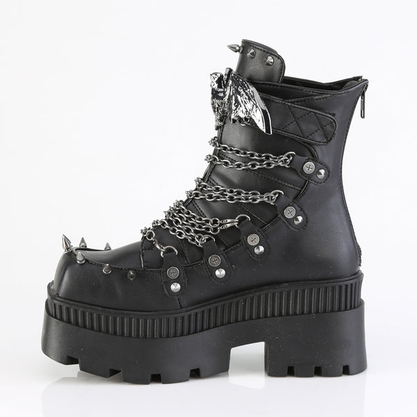 Demonia Wrath-55 Black Vegan Leather
