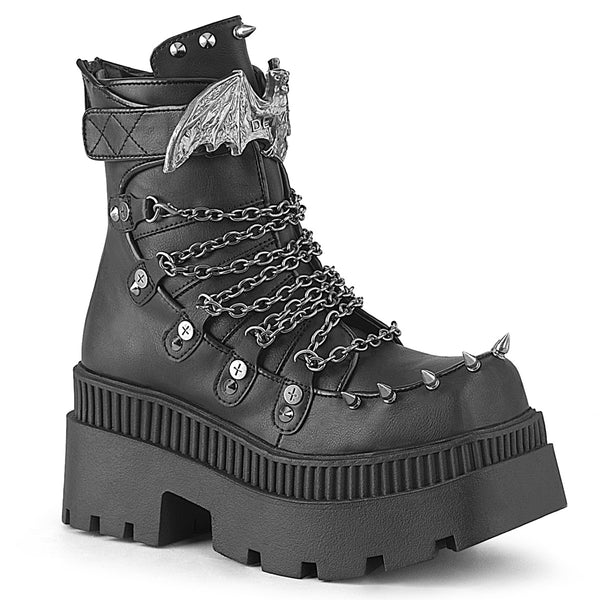 demonia Wrath-55 Black Vegan Leather