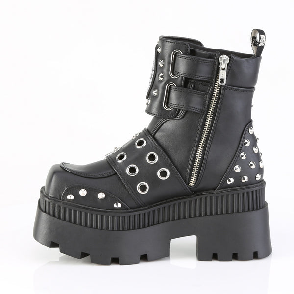 Demonia Wrath-58 Black Vegan Leather
