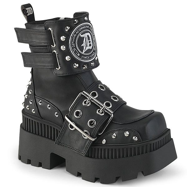 demonia Wrath-58 Black Vegan Leather