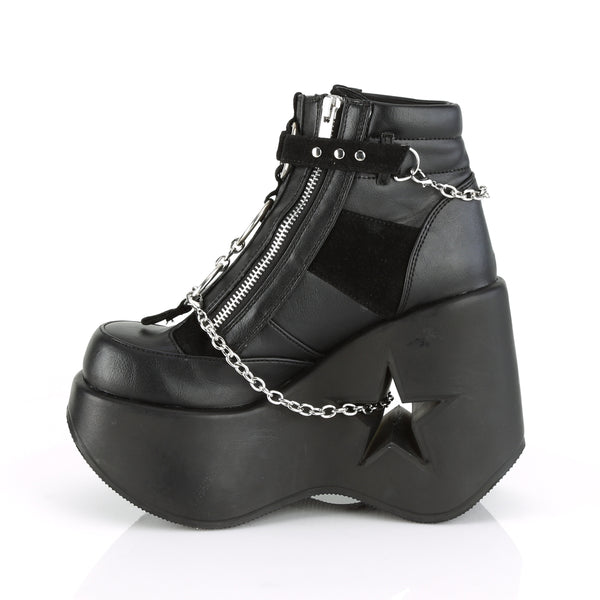 Demonia Dynamite-101 Black Vegan Leather-Vegan Suede