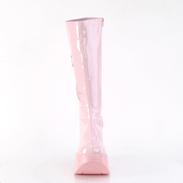 Demonia Dynamite-218 Baby Pink Patent-Baby Pink Multi Gliter
