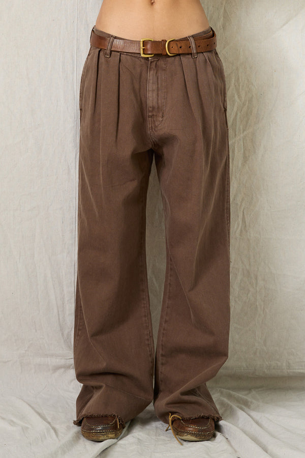 Denimist Blair Double Pleated Pant Chestnut