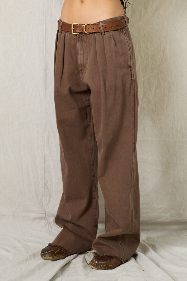 Denimist Blair Double Pleated Pant Chestnut