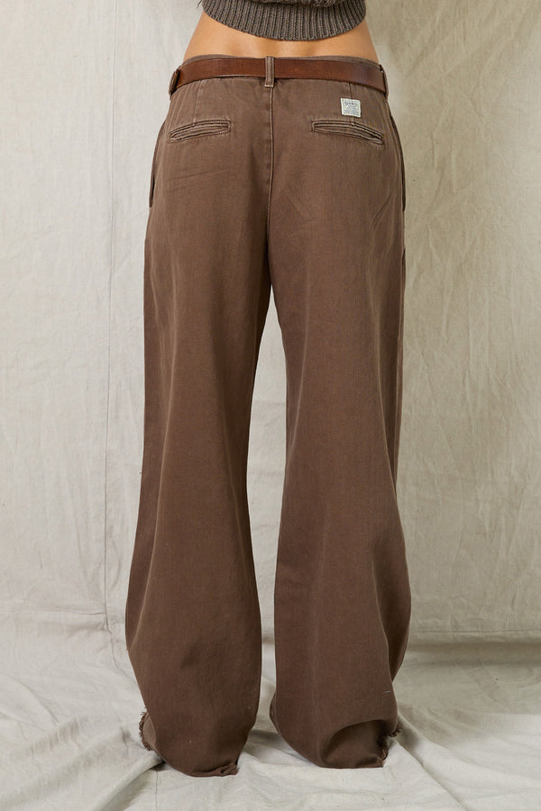 Denimist Blair Double Pleated Pant Chestnut