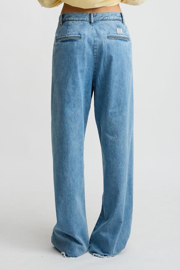 Denimist Blair Double Pleated Pant Stone Wash Blue