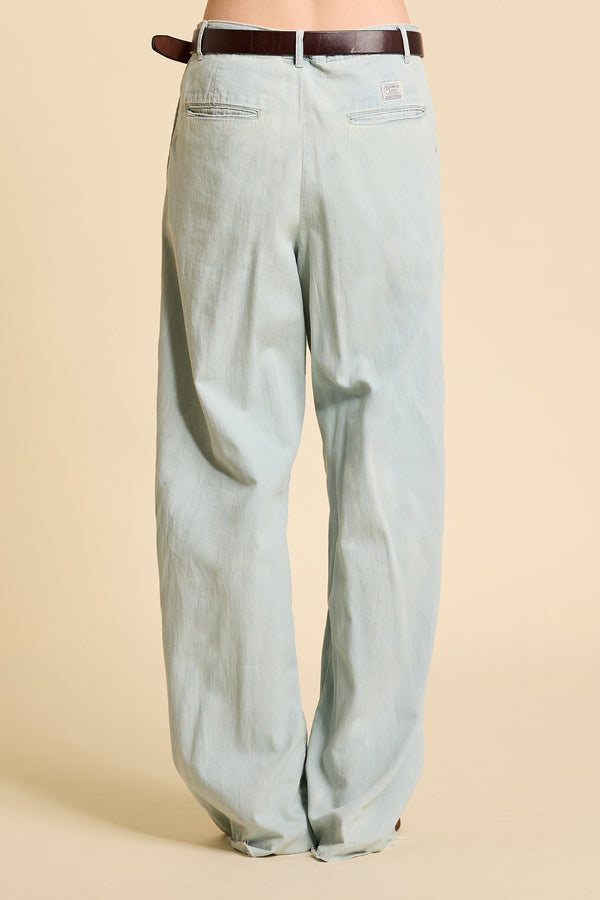 Denimist Blair Double Pleated Pant Sun Faded Blue