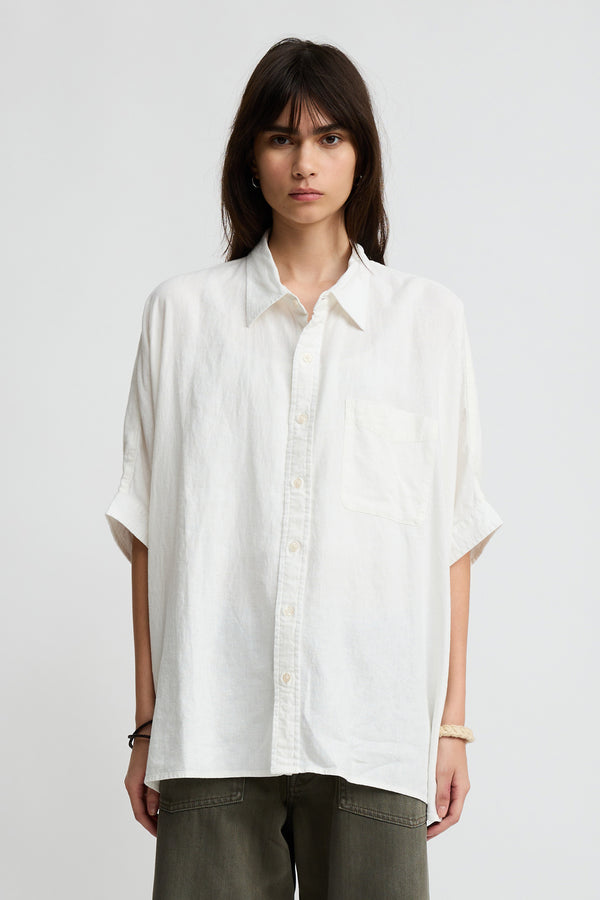 Denimist Boxy Cuffed Shirt White