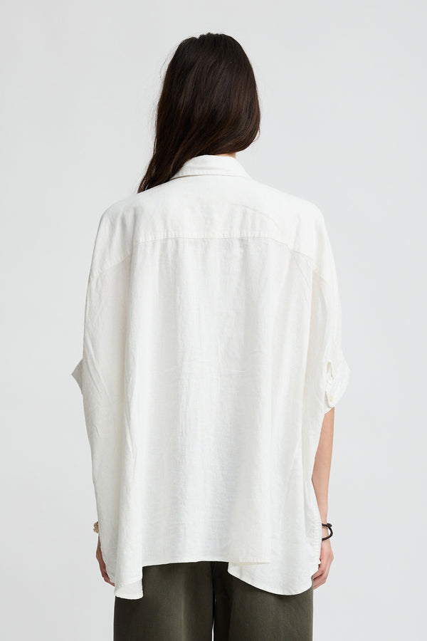 Denimist Boxy Cuffed Shirt White
