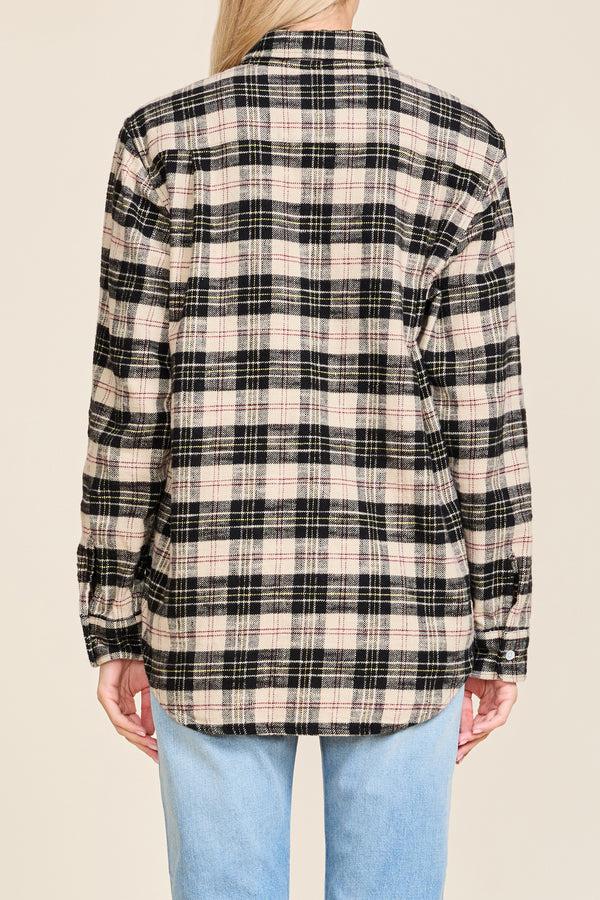 Denimist Boyfriend Shirt Beige/Black Plaid
