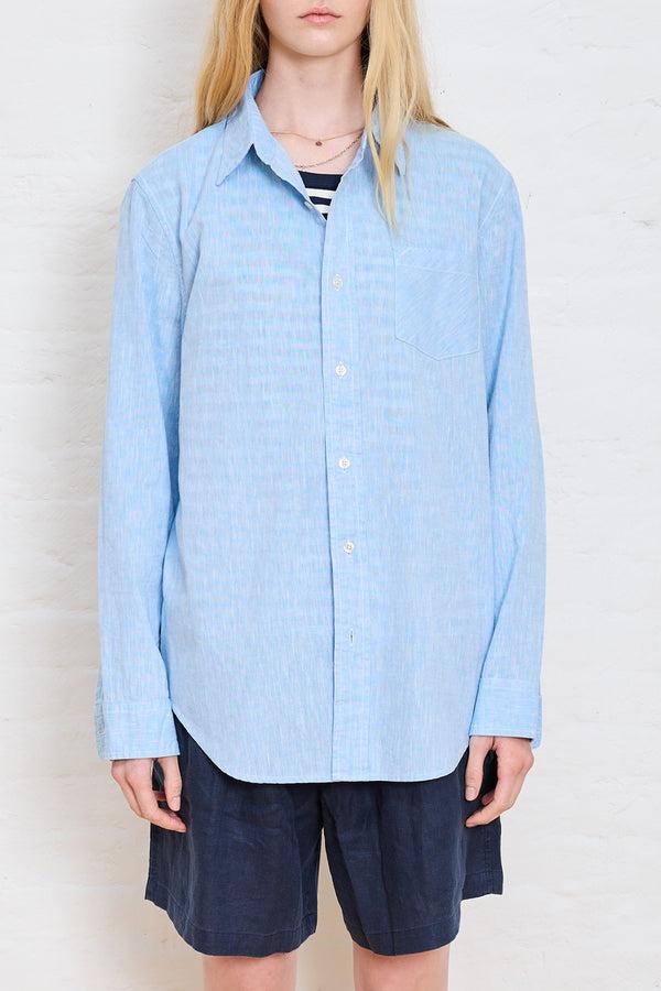 Denimist Boyfriend Shirt Blue Cotton/Linen