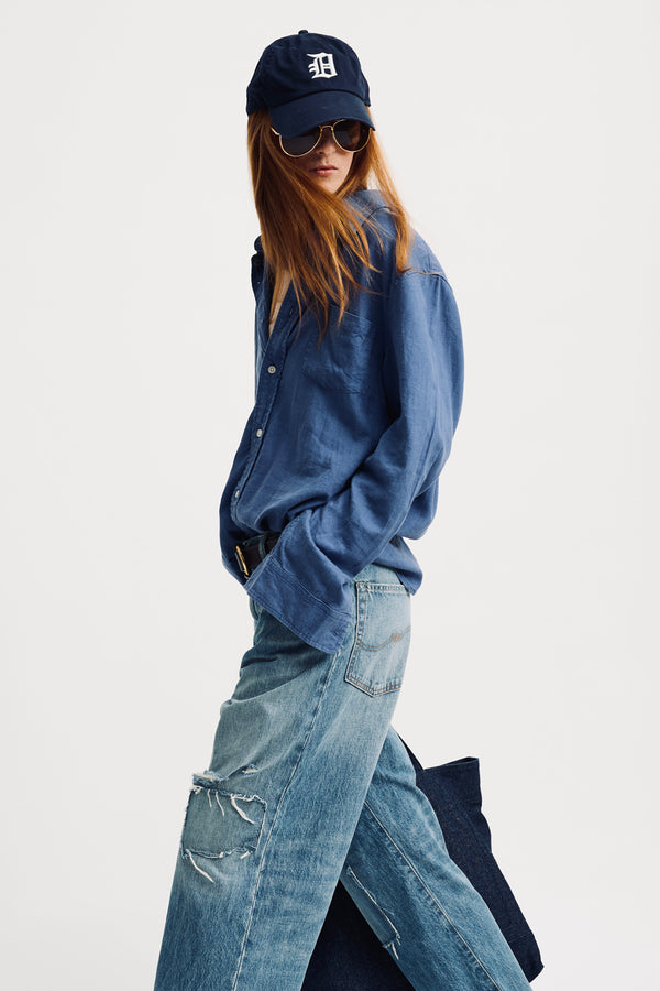 denimist Boyfriend Shirt Bright Blue