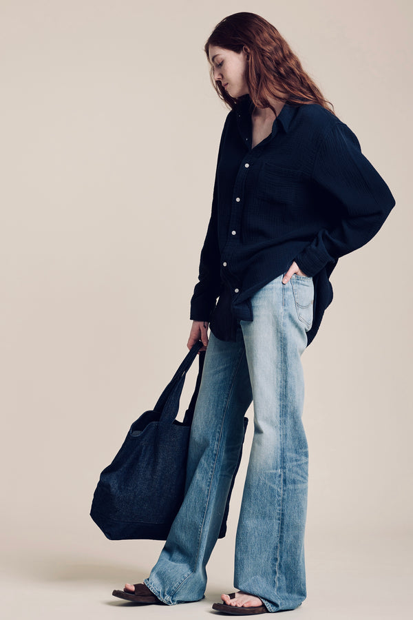 denimist Boyfriend Shirt Navy Gauze