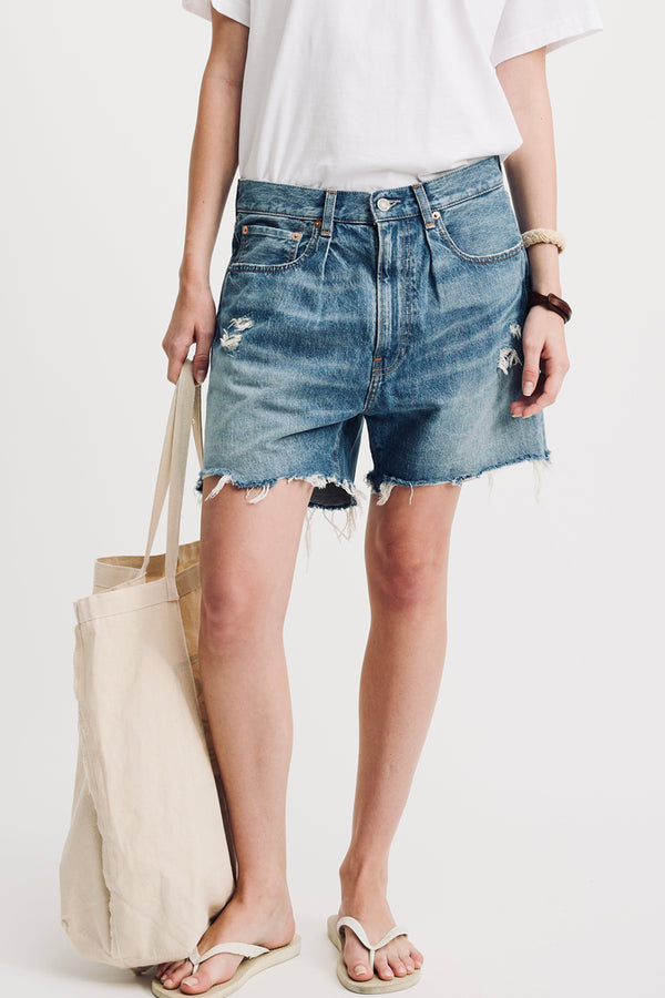 denimist Brooke Short Blake w/ Madras Patchwork