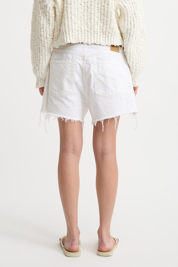 Denimist Brooke Short White W/ Madras Patchwork