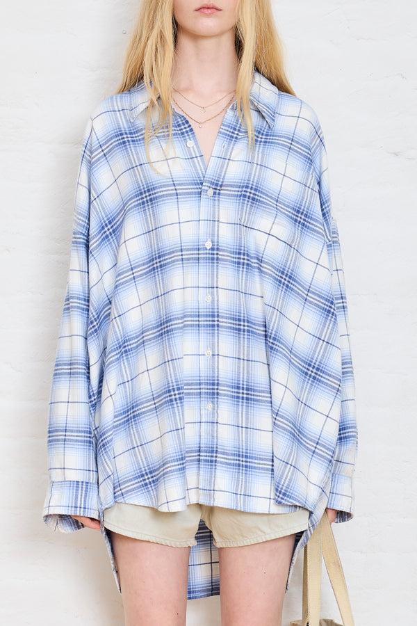 Denimist Button Front Shirt Blue/White Plaid