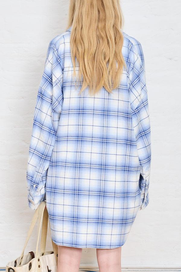 Denimist Button Front Shirt Blue/White Plaid