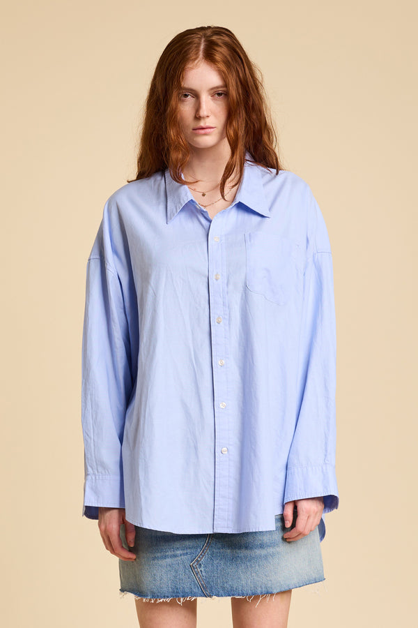 Denimist Button Front Shirt Light Blue Oxford