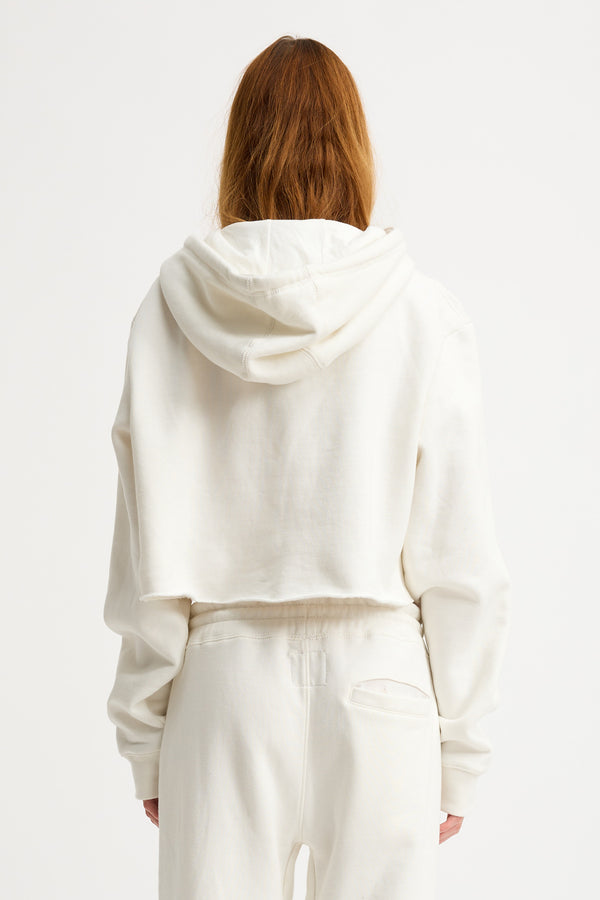 Denimist Cropped Classic MTK Hoodie White