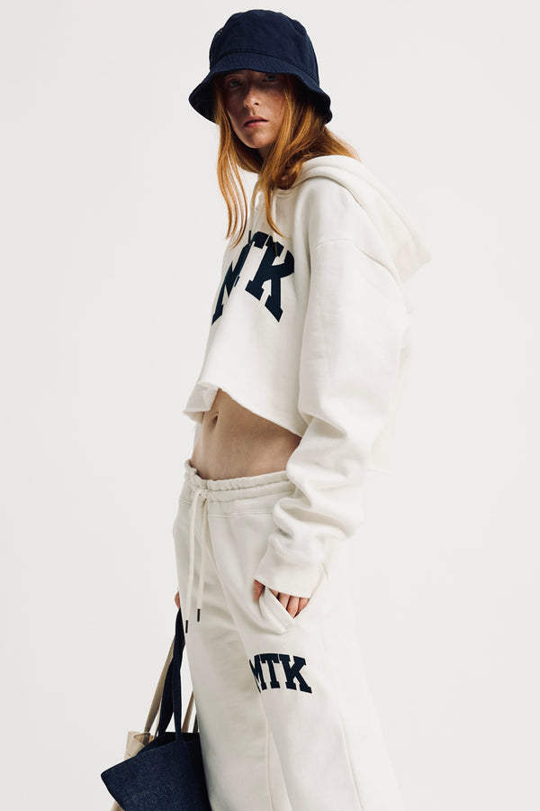 denimist Cropped Classic MTK Hoodie White