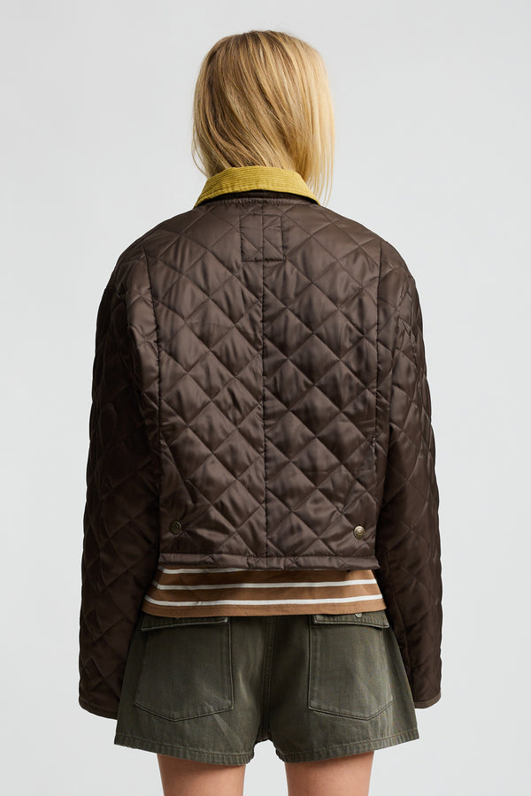 Denimist Cropped Quilted Jacket Brown