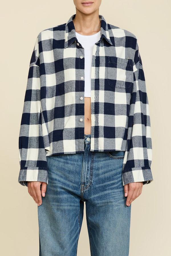 Denimist Cropped Shirt Navy/Ecru Buffalo
