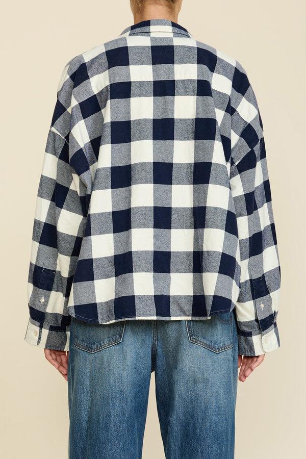 Denimist Cropped Shirt Navy/Ecru Buffalo