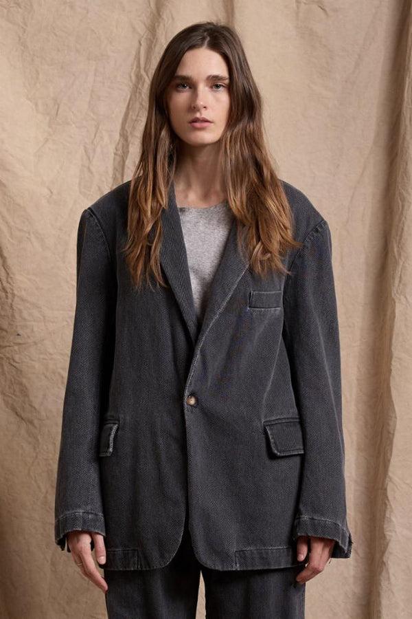 denimist Deconstructed Blazer Printed Indigo